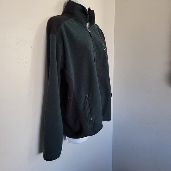 Polar Sportswear Green Black Full Zip Fleece Jacket Alaska Lg Destination Vacay - Picture 6 of 8